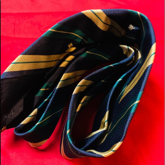 🔥MENS BURBERRY STRIPE TIE 100% SILK MADE IN ITALY - Picture 7 of 8